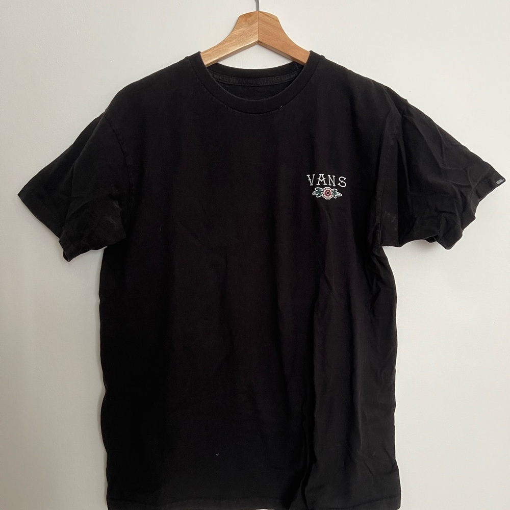 Vans Black Tee with Logo Design
